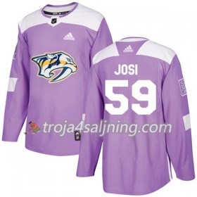 Nashville Predators tröja Roman Josi 59 Adidas 2017-2018 Lila Fights Cancer Practice Authentic - NHL Tröjor Herr